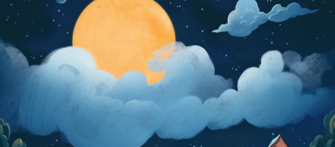 Moon and a cloudy night astronomy outdoors nature.